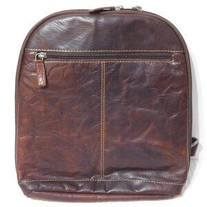 Jack Georges Voyager Convertible Zip Around Backpack Distressed Brown Leather